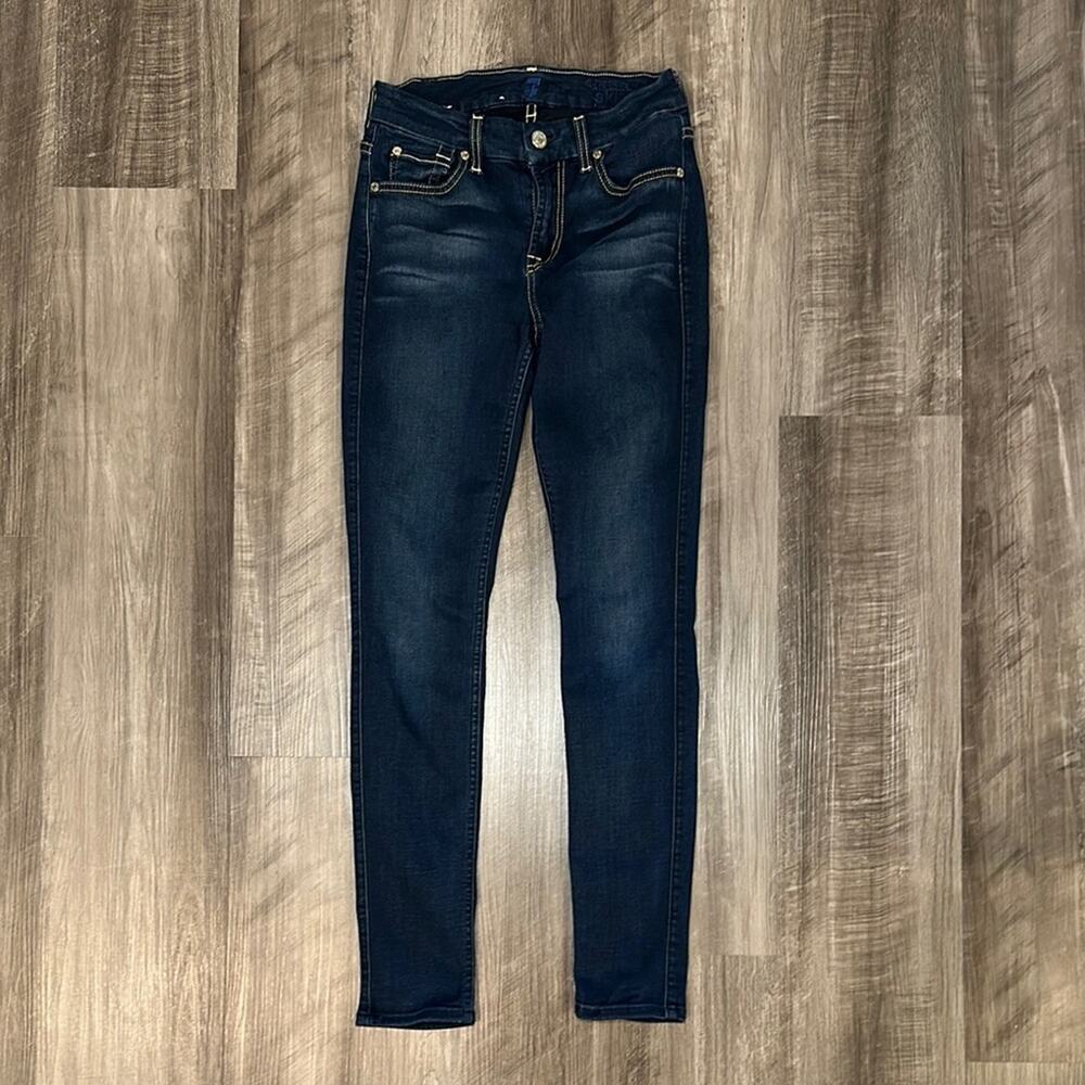 7 For All Mankind The Mid Rise Ankle Skinny Illusion Jeans - 24